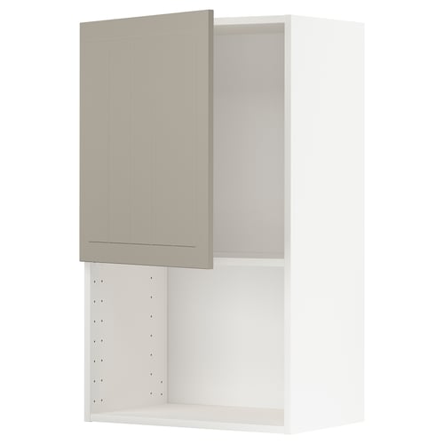 METOD Élément mural pour micro-ondes, blanc/Stensund beige, 60x100 cm
