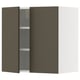 METOD Élément mural tablettes/2portes, blanc/Havstorp brun-beige, 60x60 cm