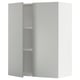 METOD Élément mural tablettes/2portes, blanc/Havstorp gris clair, 80x100 cm