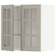METOD Élément mural+tablettes/2ptes vitr, blanc/Stensund beige, 60x60 cm
