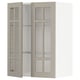 METOD Élément mural+tablettes/2ptes vitr, blanc/Stensund beige, 60x80 cm