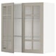METOD Élément mural+tablettes/2ptes vitr, blanc/Stensund beige, 80x80 cm