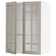 METOD Élément mural+tablettes/2ptes vitr, blanc/Stensund beige, 80x100 cm