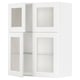 METOD Élément mural+tablettes/4ptes vitr, blanc Enköping/blanc effet bois, 80x100 cm