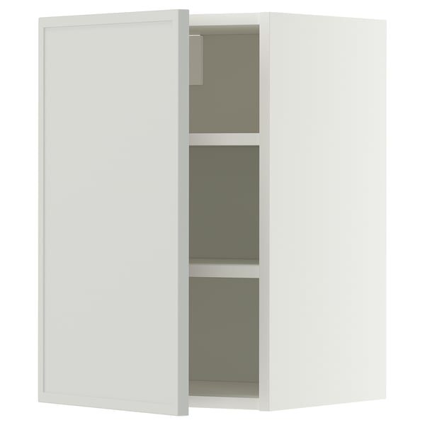 METOD Élément mural + tablettes, blanc/Aspudden gris clair, 40x60 cm