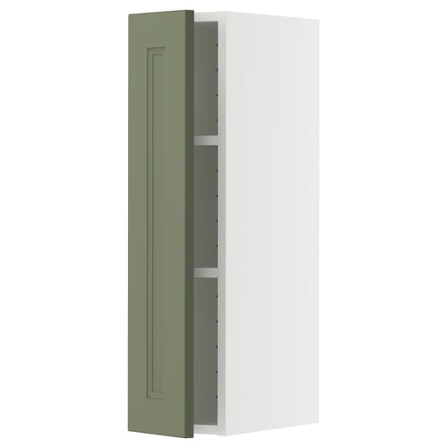 METOD Élément mural + tablettes, blanc/Axstad gris vert, 20x80 cm