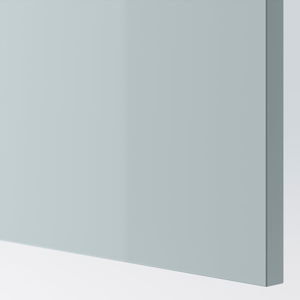 METOD Élément mural + tablettes, blanc/Kallarp bleu gris clair, 30x80 cm