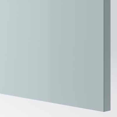METOD Élément mural + tablettes, blanc/Kallarp bleu gris clair, 30x80 cm