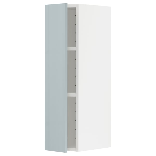 METOD Élément mural + tablettes, blanc/Kallarp bleu gris clair, 20x80 cm