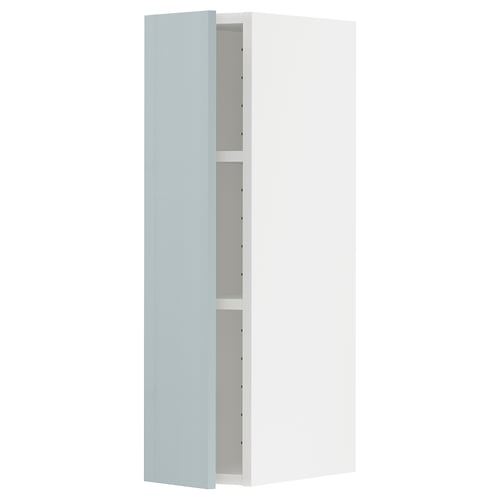 METOD Élément mural + tablettes, blanc/Kallarp bleu gris clair, 20x80 cm