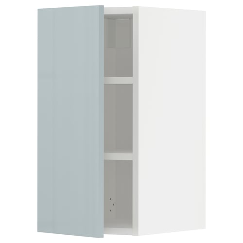 METOD Élément mural + tablettes, blanc/Kallarp bleu gris clair, 30x60 cm
