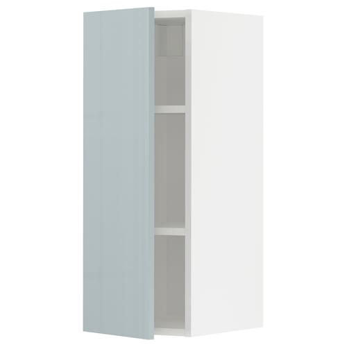 METOD Élément mural + tablettes, blanc/Kallarp bleu gris clair, 30x80 cm