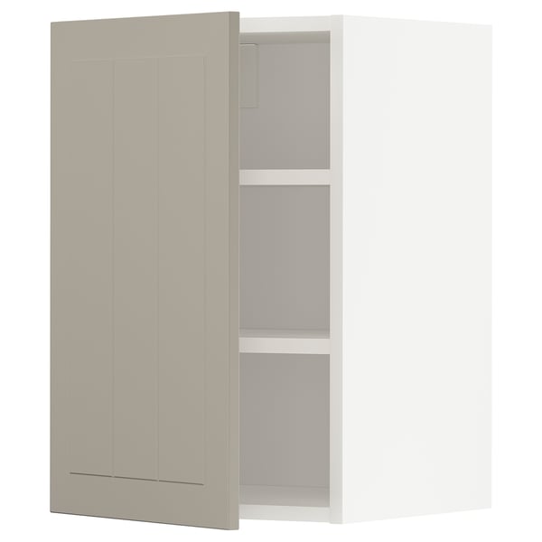 METOD Élément mural + tablettes, blanc/Stensund beige, 40x60 cm