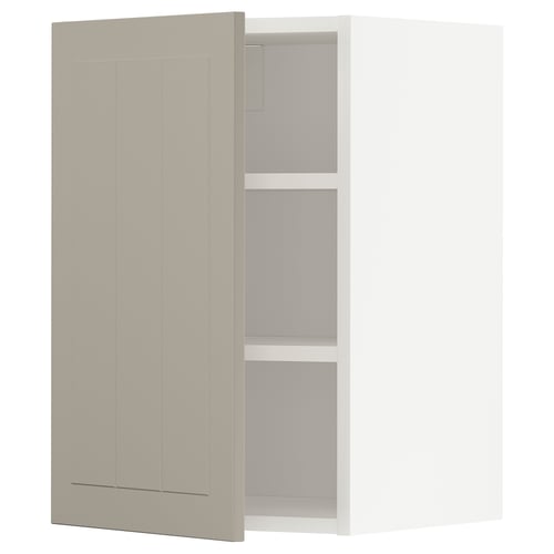 METOD Élément mural + tablettes, blanc/Stensund beige, 40x60 cm