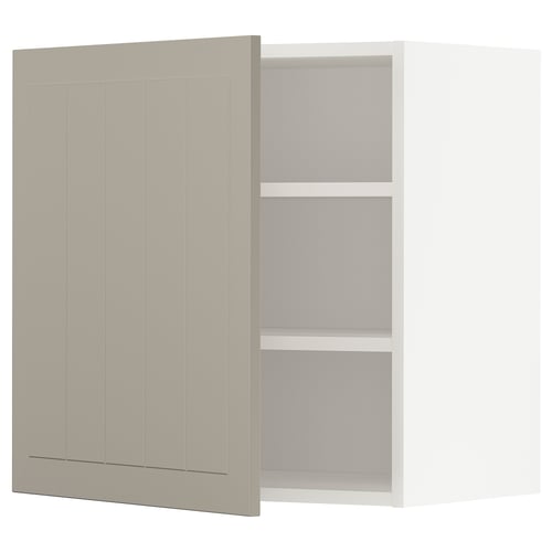 METOD Élément mural + tablettes, blanc/Stensund beige, 60x60 cm