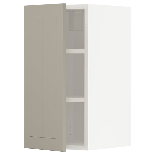 METOD Élément mural + tablettes, blanc/Stensund beige, 30x60 cm