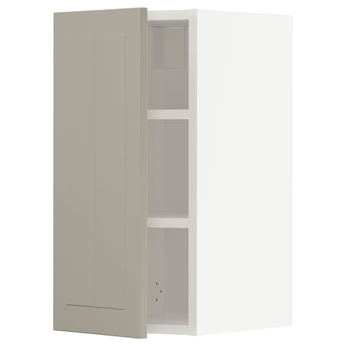 METOD Élément mural + tablettes, blanc/Stensund beige, 30x60 cm