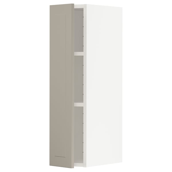 METOD Élément mural + tablettes, blanc/Stensund beige, 20x80 cm
