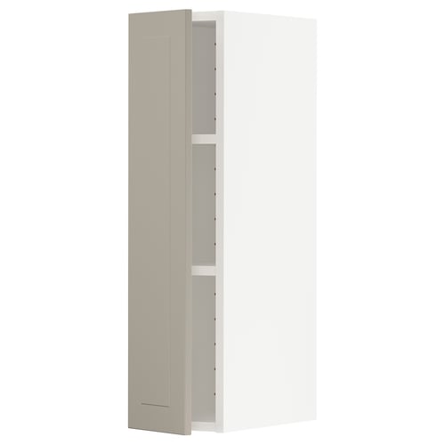 METOD Élément mural + tablettes, blanc/Stensund beige, 20x80 cm