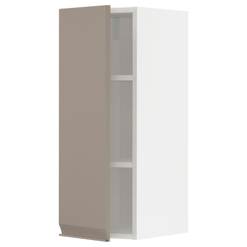 METOD Élément mural + tablettes, blanc/Upplöv beige foncé mat, 30x80 cm