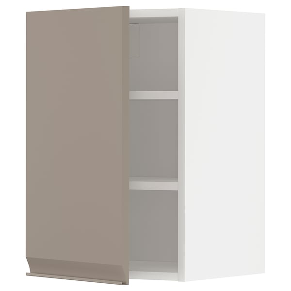 METOD Élément mural + tablettes, blanc/Upplöv beige foncé mat, 40x60 cm