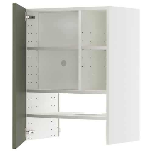 METOD Élt mur pr hotte av tabl/pte, blanc/Axstad gris vert, 60x80 cm