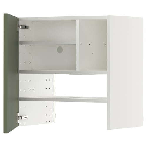 METOD Élt mur pr hotte av tabl/pte, blanc/Axstad gris vert, 60x60 cm