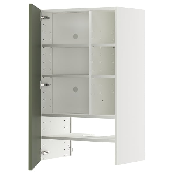 METOD Élt mur pr hotte av tabl/pte, blanc/Axstad gris vert, 60x100 cm