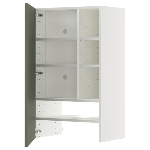 METOD Élt mur pr hotte av tabl/pte, blanc/Axstad gris vert, 60x100 cm