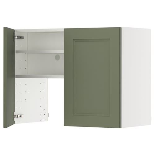 METOD Élt mur pr hotte av tabl/pte, blanc/Axstad gris vert, 80x60 cm