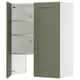 METOD Élt mur pr hotte av tabl/pte, blanc/Axstad gris vert, 80x100 cm