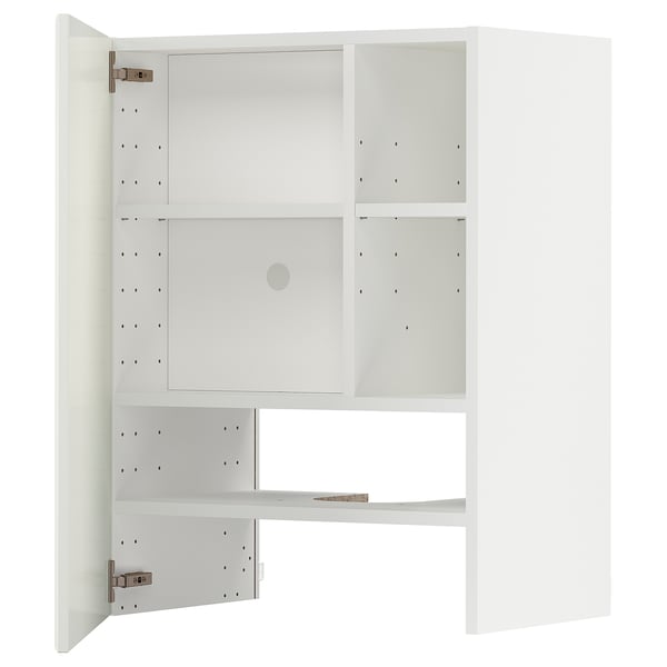 METOD Élt mur pr hotte av tabl/pte, blanc/Bodbyn blanc cassé, 60x80 cm