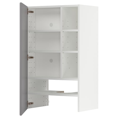 METOD Élt mur pr hotte av tabl/pte, blanc/Bodbyn gris, 60x100 cm