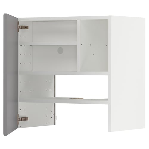 METOD Élt mur pr hotte av tabl/pte, blanc/Bodbyn gris, 60x60 cm