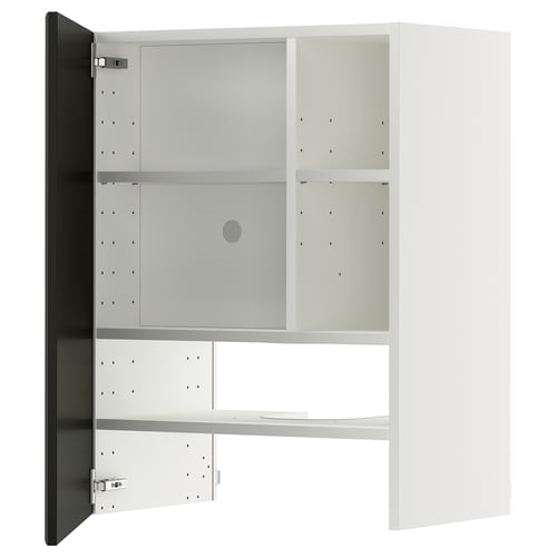 METOD Élt mur pr hotte av tabl/pte, blanc/Bodbyn noir, 60x80 cm