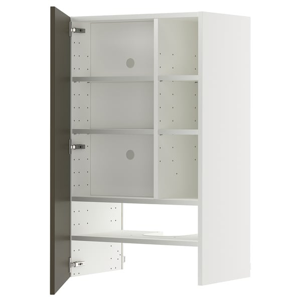 METOD Élt mur pr hotte av tabl/pte, blanc/Havstorp brun-beige, 60x100 cm