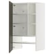 METOD Élt mur pr hotte av tabl/pte, blanc/Havstorp brun-beige, 60x100 cm