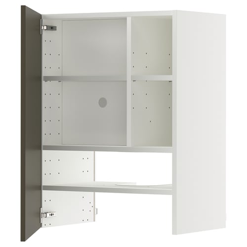 METOD Élt mur pr hotte av tabl/pte, blanc/Havstorp brun-beige, 60x80 cm
