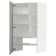 METOD Élt mur pr hotte av tabl/pte, blanc/Havstorp gris clair, 60x100 cm