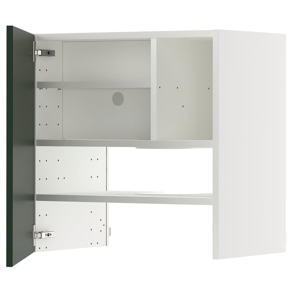 METOD Élt mur pr hotte av tabl/pte, blanc/Havstorp vert profond, 60x60 cm