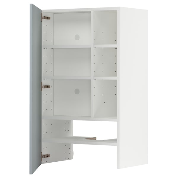 METOD Élt mur pr hotte av tabl/pte, blanc/Kallarp bleu gris clair, 60x100 cm