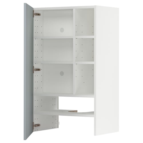 METOD Élt mur pr hotte av tabl/pte, blanc/Kallarp bleu gris clair, 60x100 cm