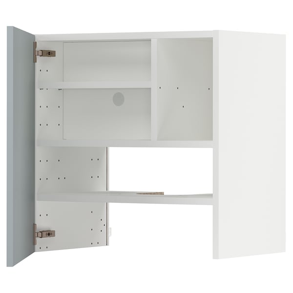 METOD Élt mur pr hotte av tabl/pte, blanc/Kallarp bleu gris clair, 60x60 cm
