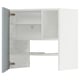 METOD Élt mur pr hotte av tabl/pte, blanc/Kallarp bleu gris clair, 60x60 cm