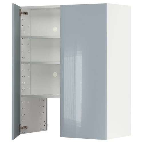 METOD Élt mur pr hotte av tabl/pte, blanc/Kallarp bleu gris clair, 80x100 cm