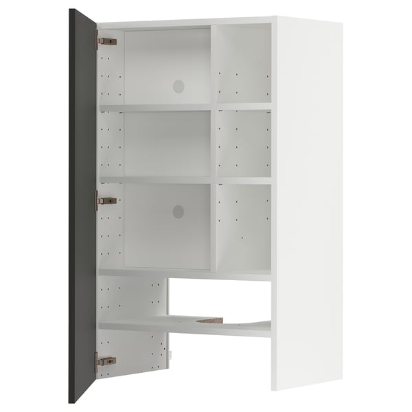 METOD Élt mur pr hotte av tabl/pte, blanc/Nickebo anthracite mat, 60x100 cm