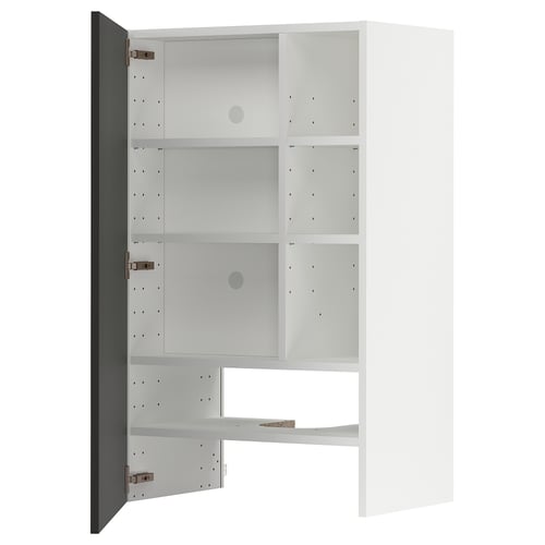 METOD Élt mur pr hotte av tabl/pte, blanc/Nickebo anthracite mat, 60x100 cm