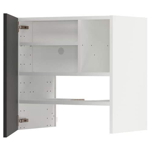 METOD Élt mur pr hotte av tabl/pte, blanc/Nickebo anthracite mat, 60x60 cm