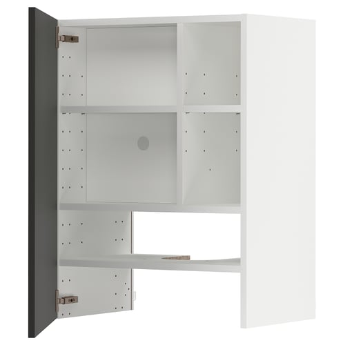 METOD Élt mur pr hotte av tabl/pte, blanc/Nickebo anthracite mat, 60x80 cm