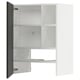 METOD Élt mur pr hotte av tabl/pte, blanc/Nickebo anthracite mat, 60x80 cm